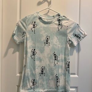 Boys Brokedown Short Sleeve Skeleton Shirt Size 10 Tie Dye Halloween